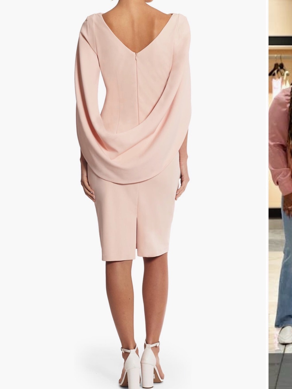 Betsy & Adam Blush peach Draped Sheath Dress